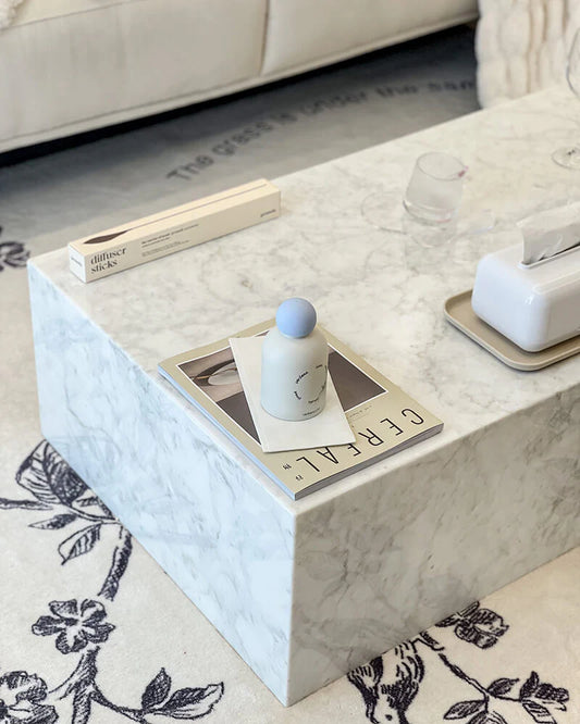 Elevate Your Living Room with a Natural Marble Plinth Coffee Table