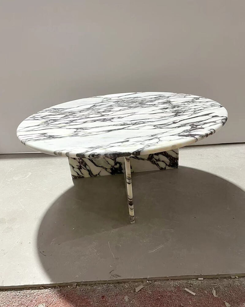 calacatta viola marble coffee table