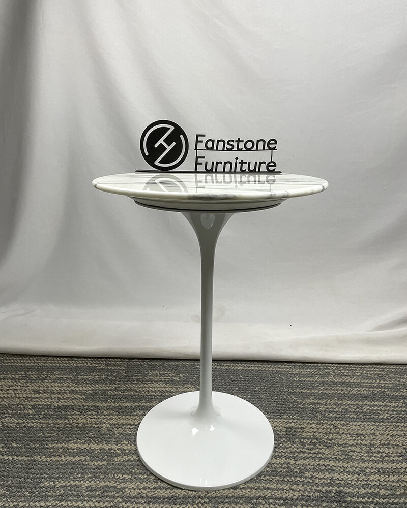 Arabescato marble tulip side table