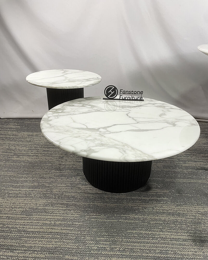Bianco statuario venato marble coffee table