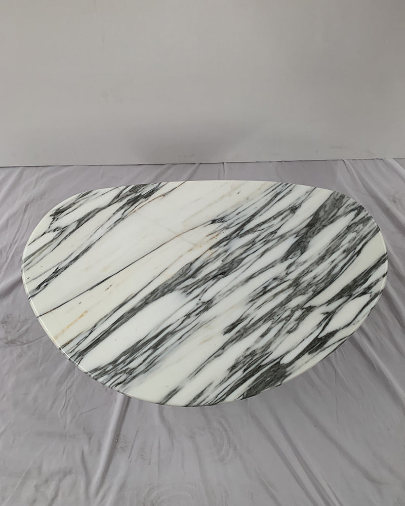 Arabescato Marble Organic Egg Shape Coffee Table
