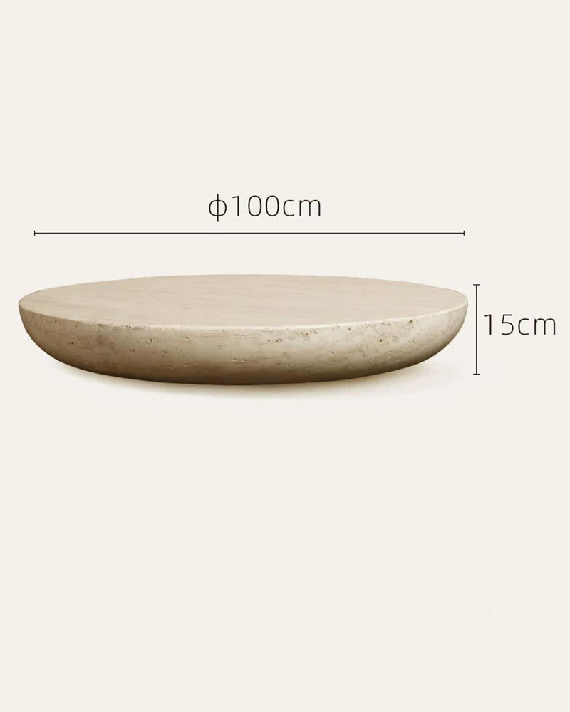 Natural Beige Travertine Creative Block Table