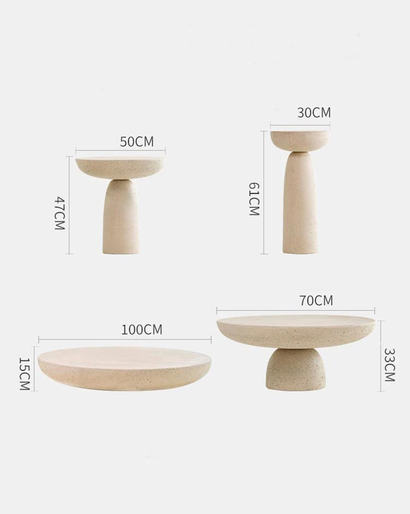 Natural Beige Travertine Creative Block Table