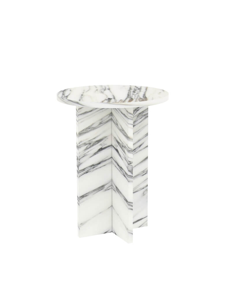 Natural Marble Round Coffee Table Set