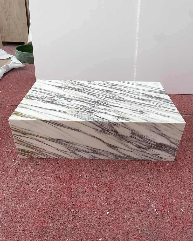 Arabescato Polished Plinth Coffee Table