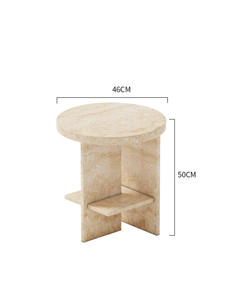 Beige Travertine Side table