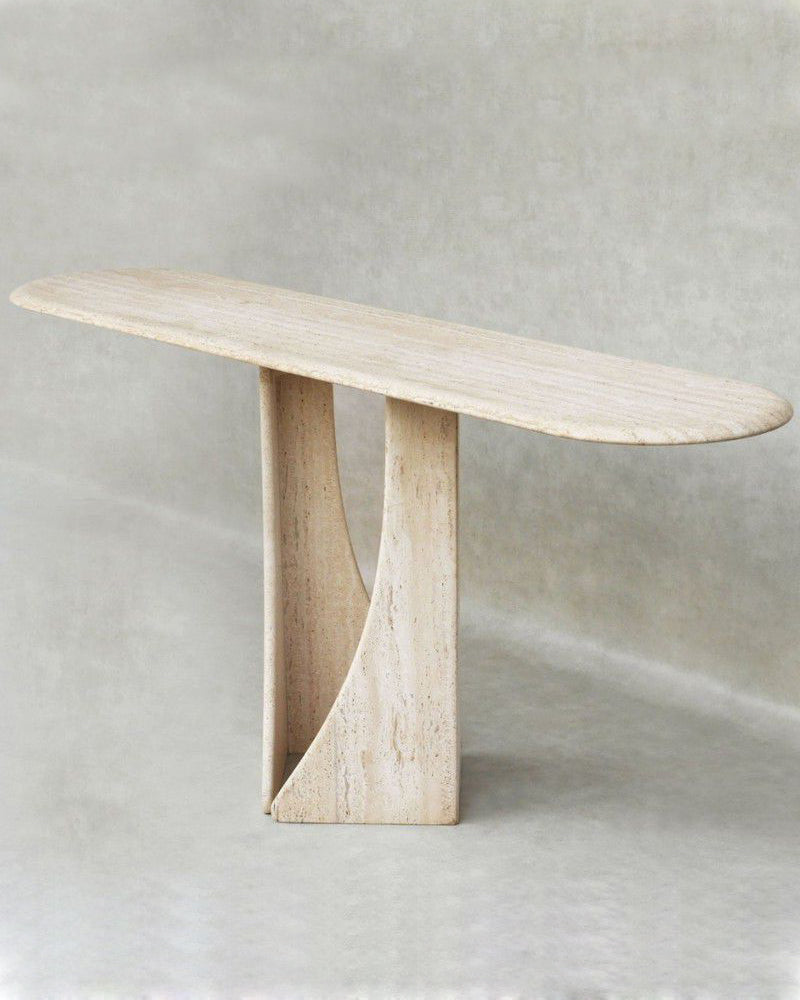 Beige Travertine Creative Console Table