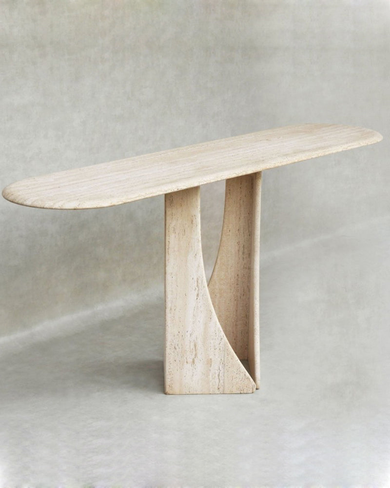 Beige Travertine Creative Console Table