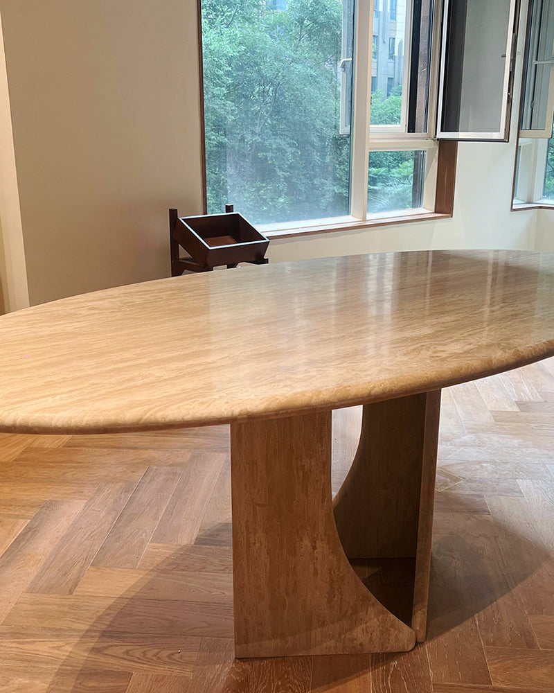 Beige Travertine Creative Dining Table