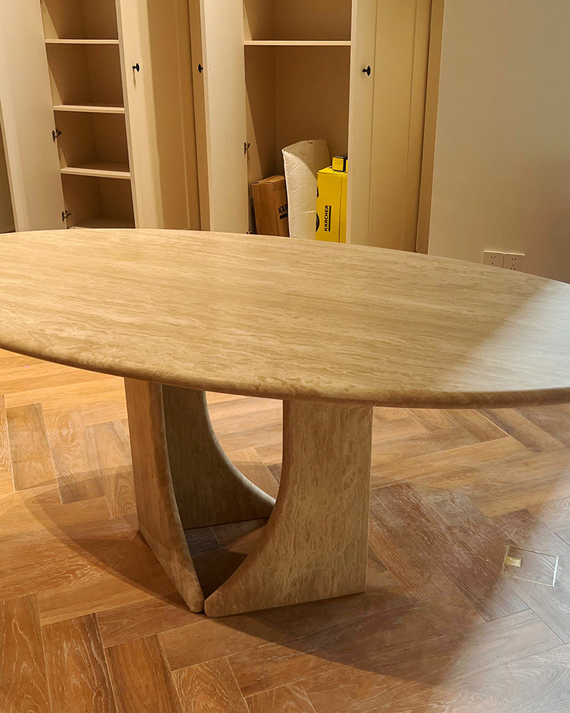 Beige Travertine Creative Dining Table