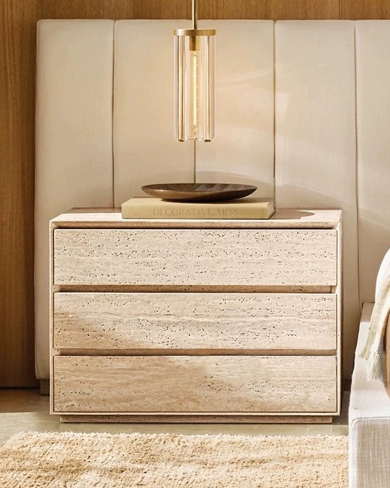 Beige Travertine Multi-layer Storage Cabinet