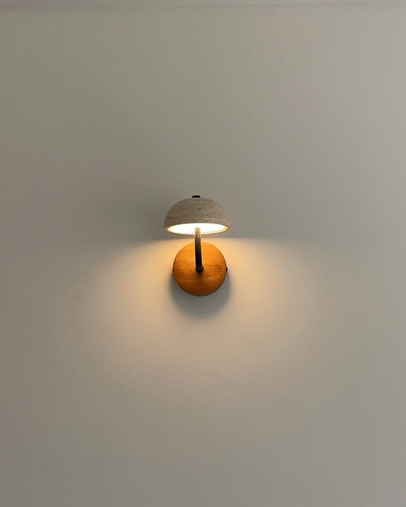 Beige Travertine Mushroom Wall Lamp