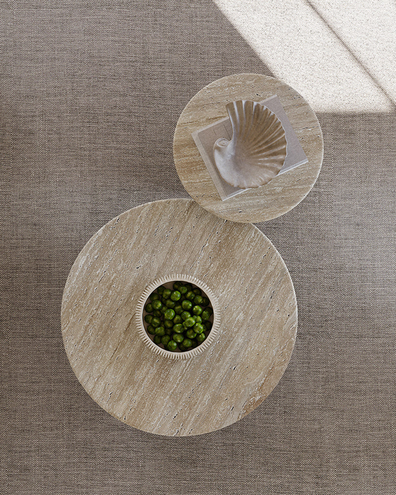 Travertine Round Coffee Table Set
