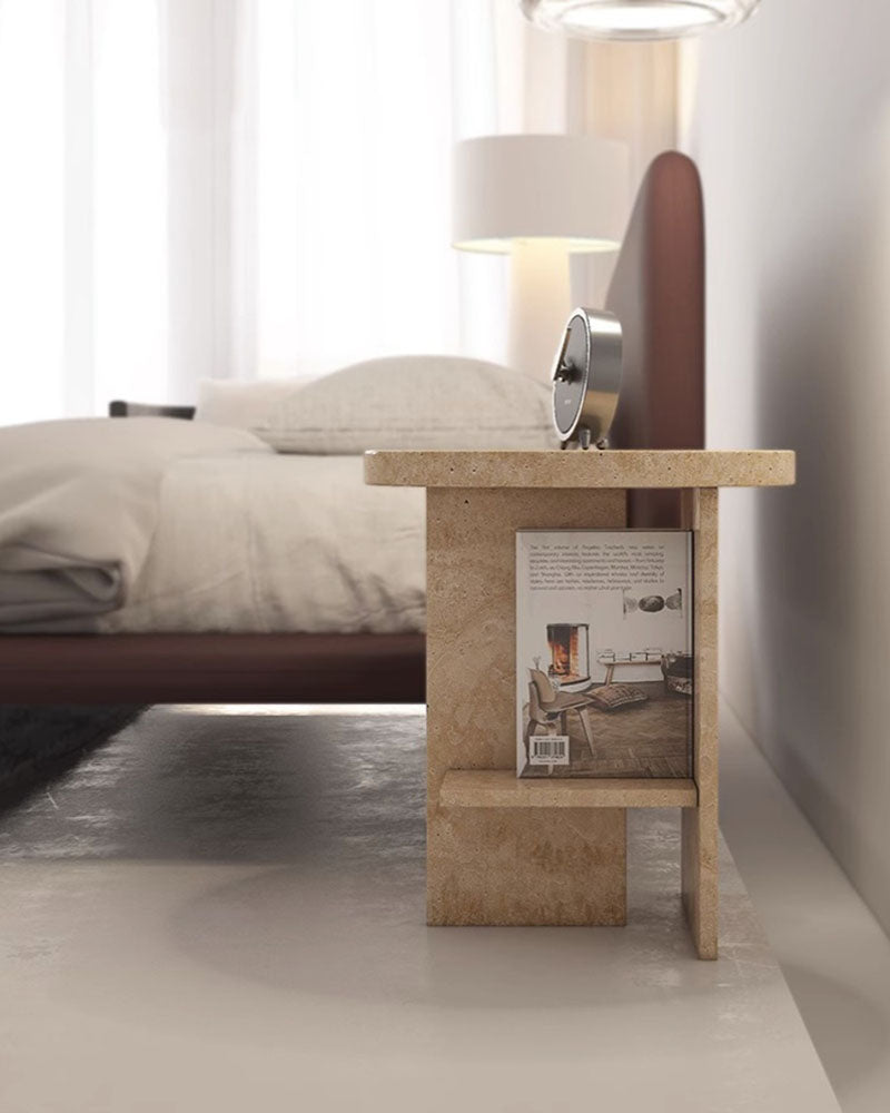 Beige Travertine Side table
