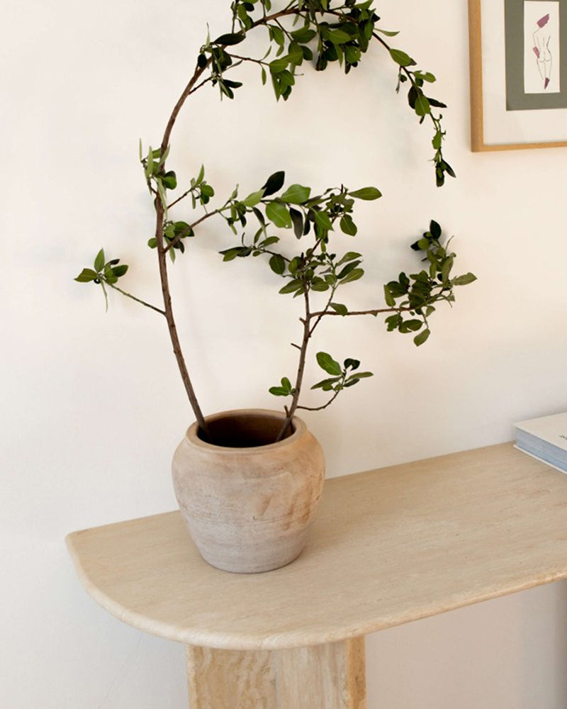 Beige Travertine Simple Console Table