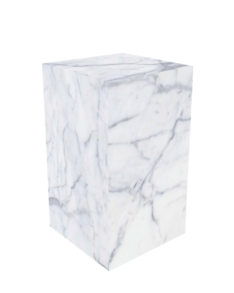 Bianco Statuario Venato Marble Rectangle Plinth Coffee Table