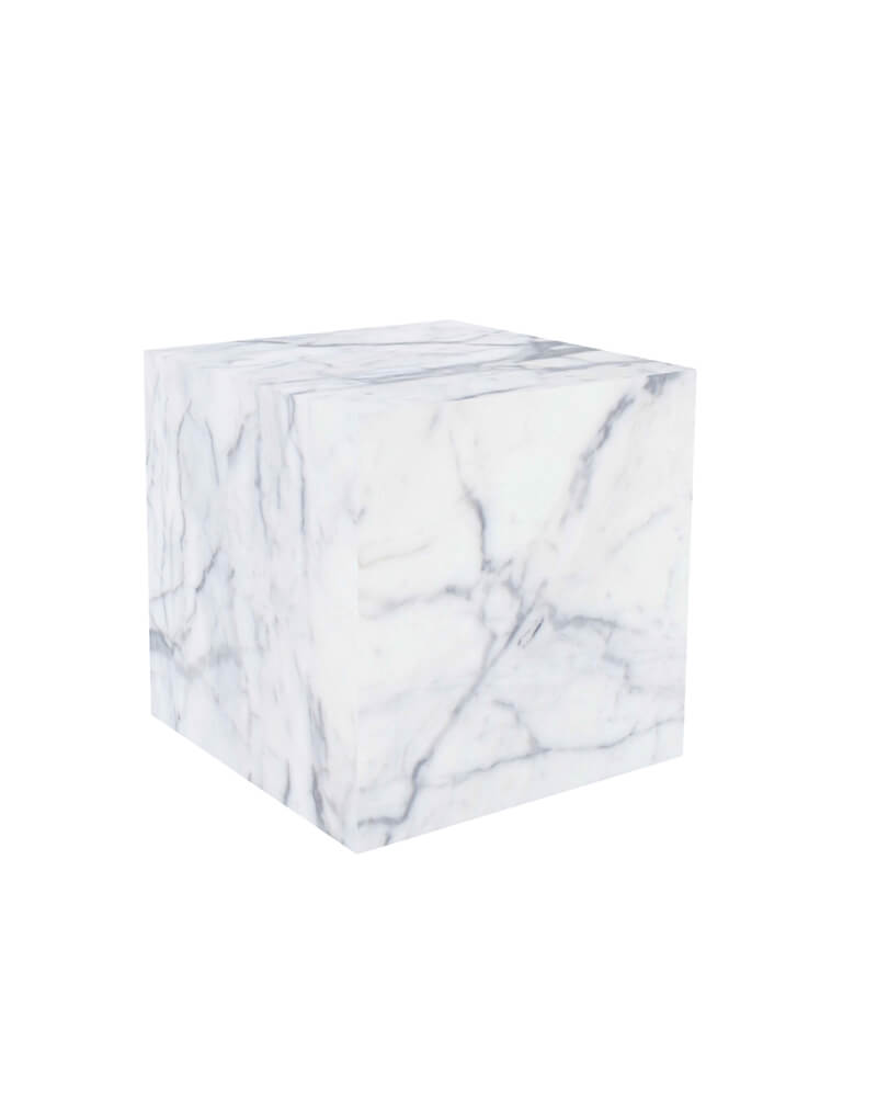 Natural Marble Plinth Square Side Table
