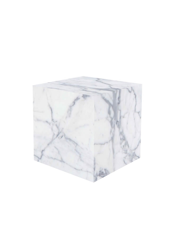 Natural Marble Plinth Square Side Table
