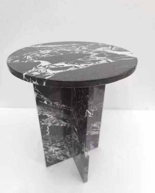 France Black Marble Polished Side Table