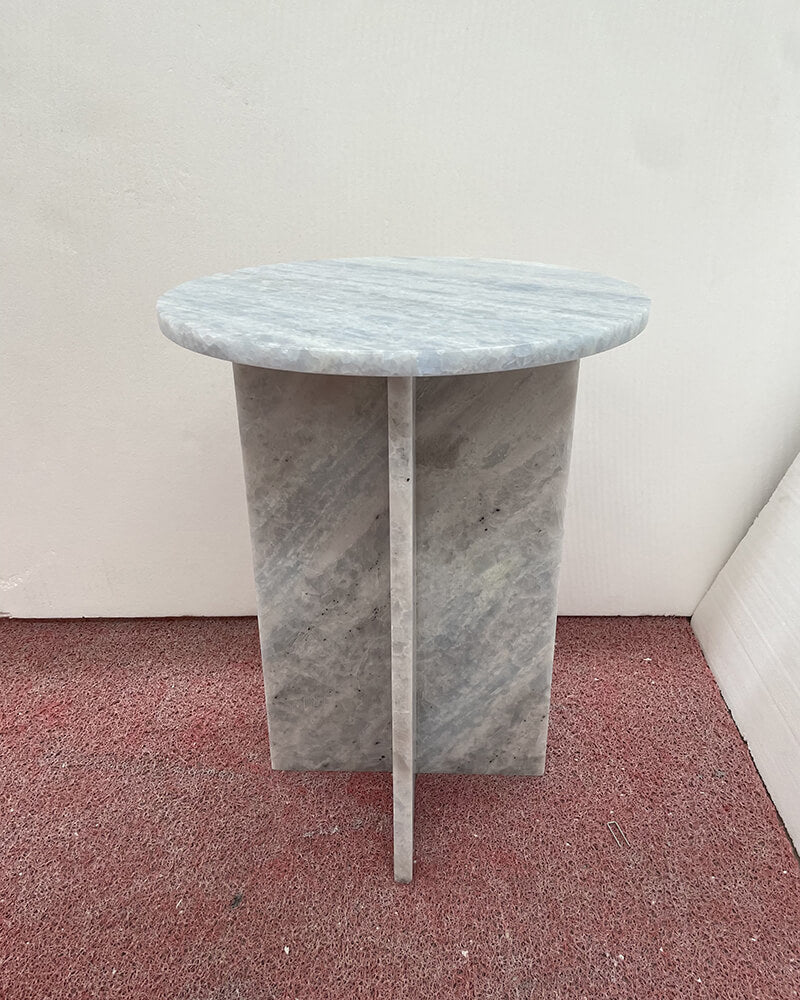 Blue Crystal Polished Side Table