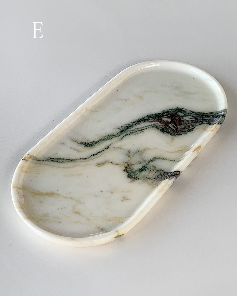 Calacatta Square Round Marble Tray