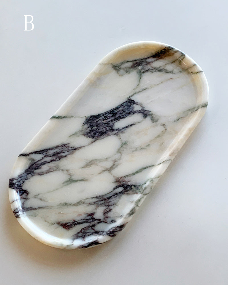 Calacatta Square Round Marble Tray
