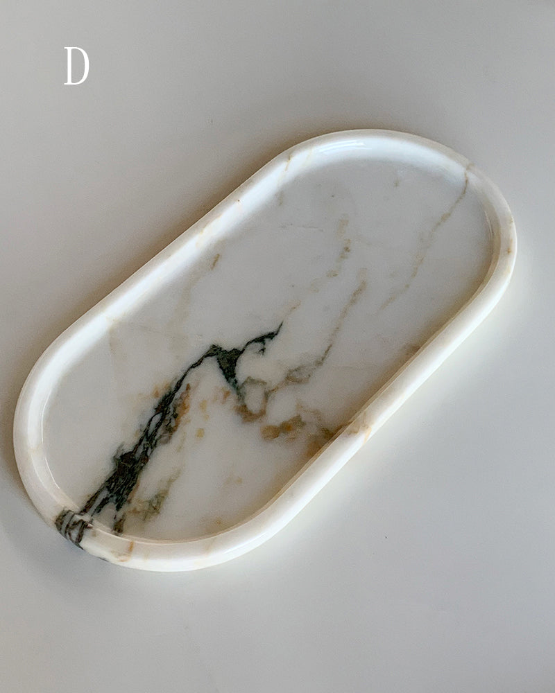 Calacatta Square Round Marble Tray