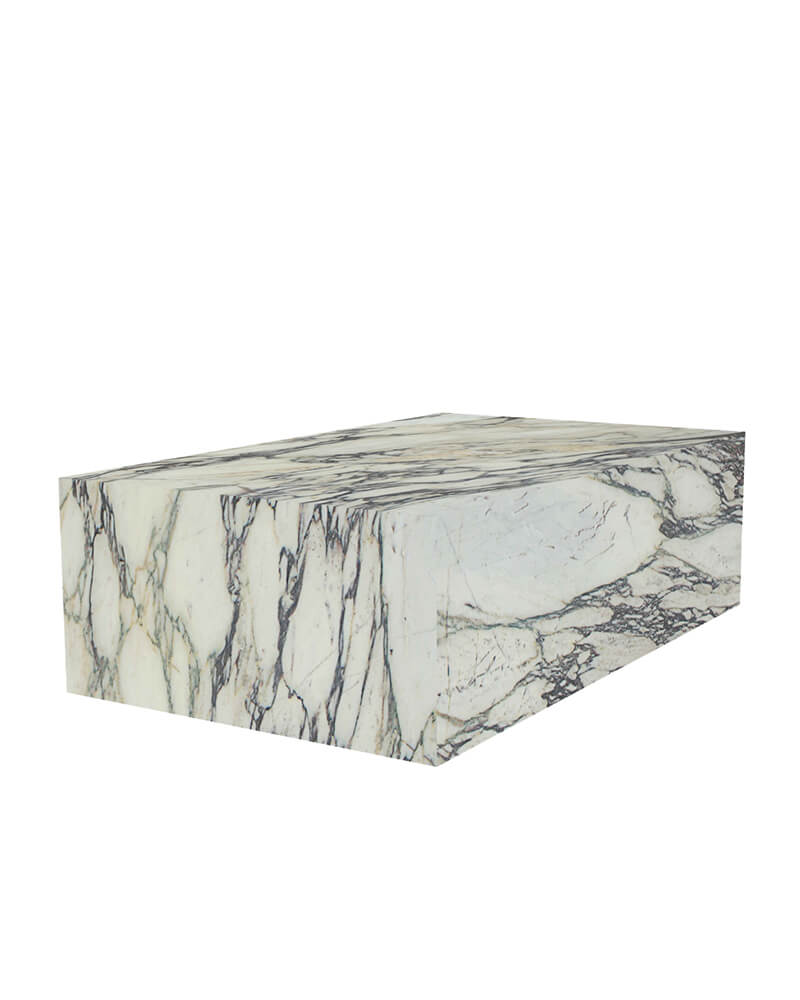 Calacatta Viola Marble Rectangle Plinth Coffee Table