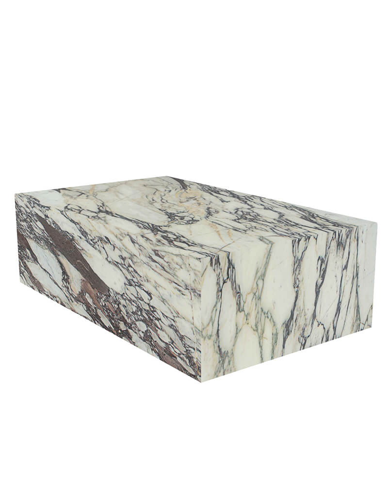 Calacatta Viola Marble Rectangle Plinth Coffee Table