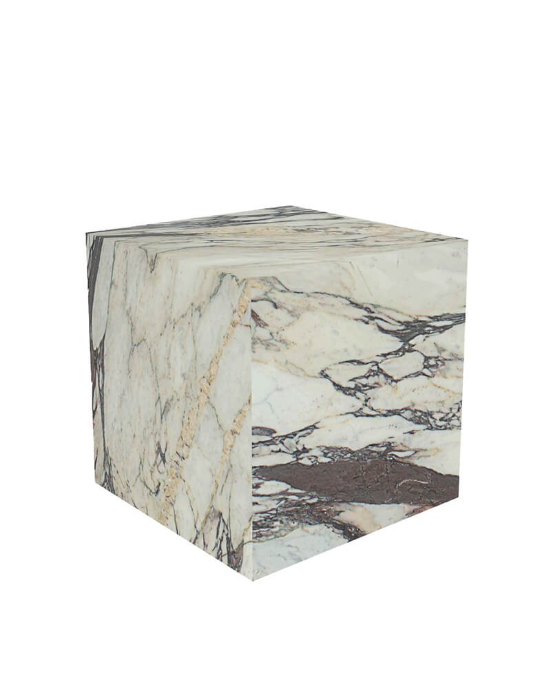 Natural Marble Plinth Square Side Table
