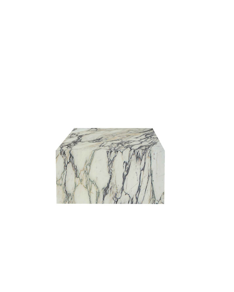 Calacatta Viola Marble Rectangle Plinth Coffee Table