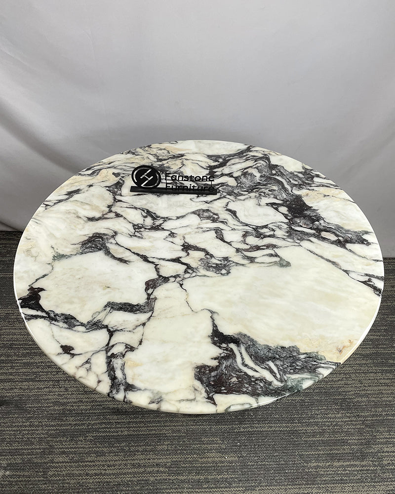 Calacatta Viola Wooden Petal Base Dining Table