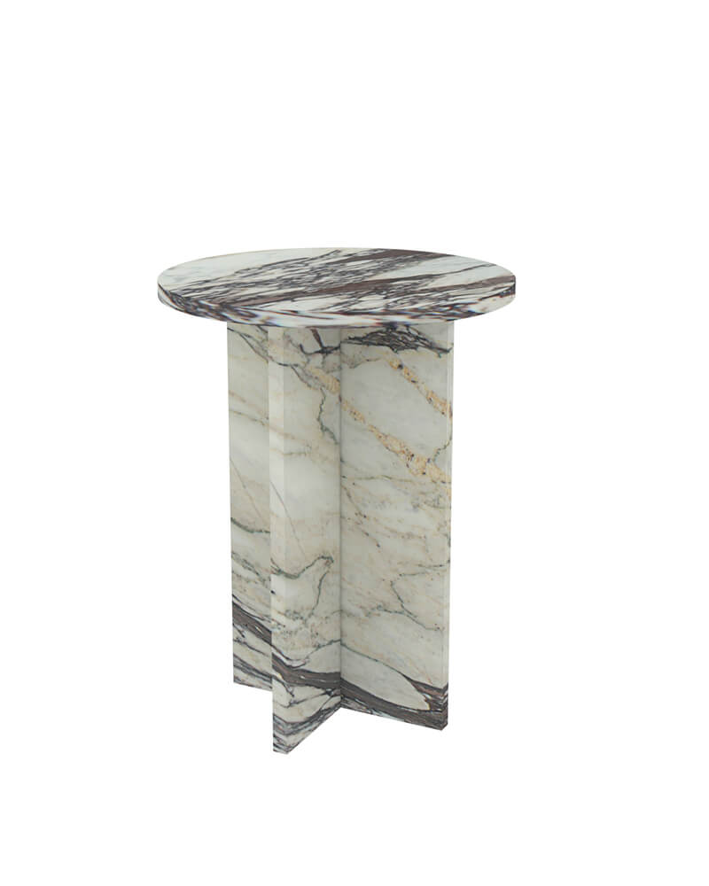 Natural Marble Round Coffee Table Set
