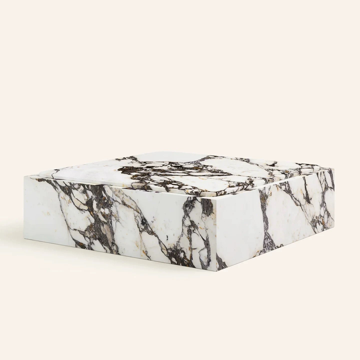 Square Plinth Coffee Table | Modern Minimalist Marble Coffee Table for Living Room