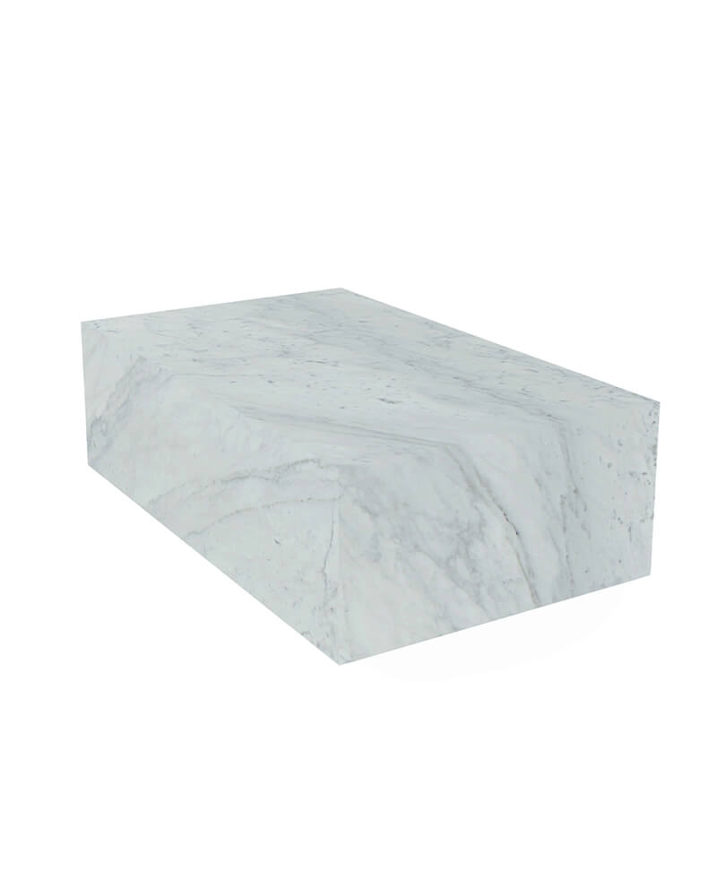 Carrara Marble Rectangle Plinth Coffee Table