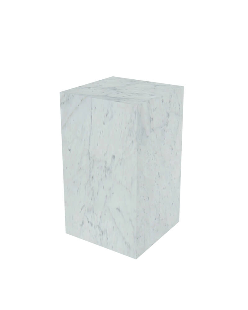 Carrara Marble Rectangle Plinth Coffee Table