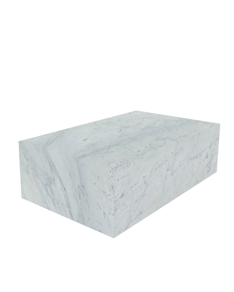Carrara Marble Rectangle Plinth Coffee Table