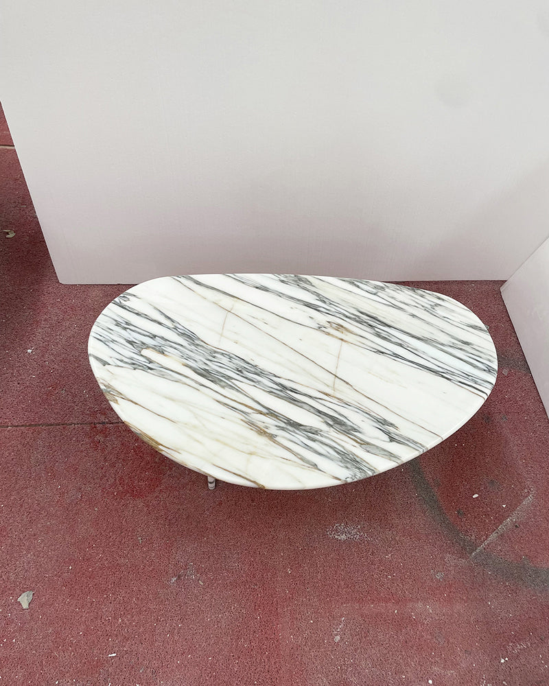 Natural Marble Arabescato Organic Egg Shape Coffee Table
