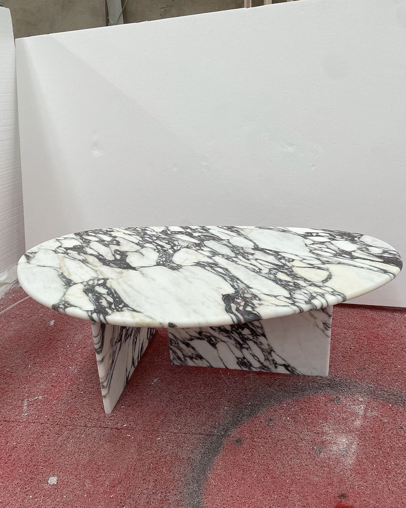 Calacatta Viola Marble Matte Organic Egg Coffee Table