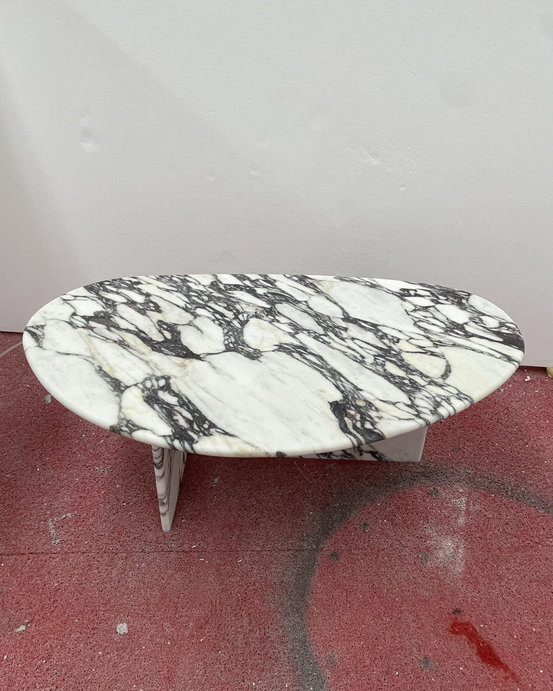 Calacatta Viola Marble Matte Organic Egg Coffee Table