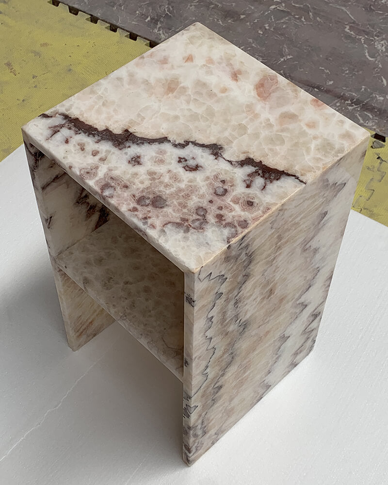 Glossy Brioche Onyx Side Table