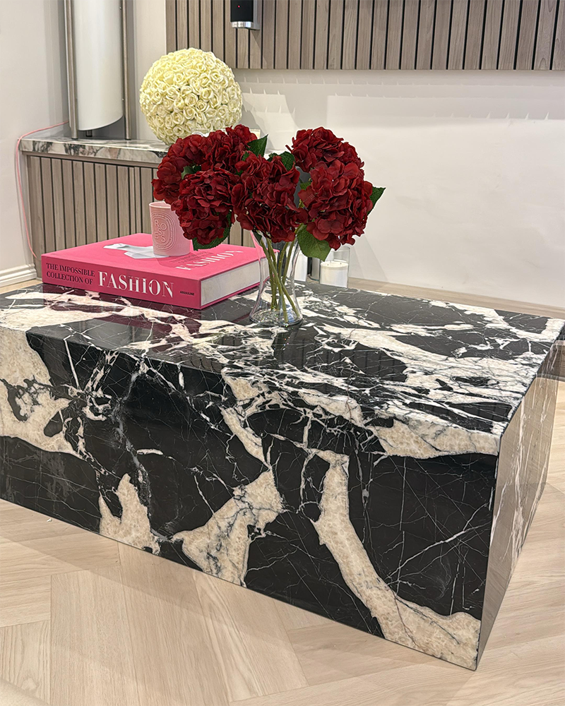 Grand Antique Marble Rectangle Plinth Coffee Table