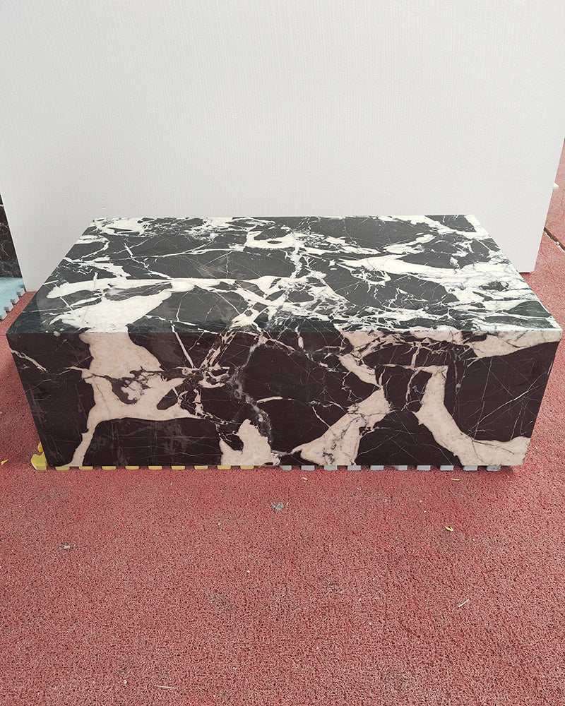 Grand Antique Marble Rectangle Plinth Coffee Table