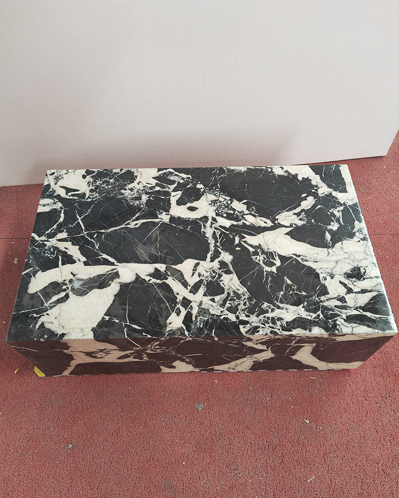 Grand Antique Marble Rectangle Plinth Coffee Table