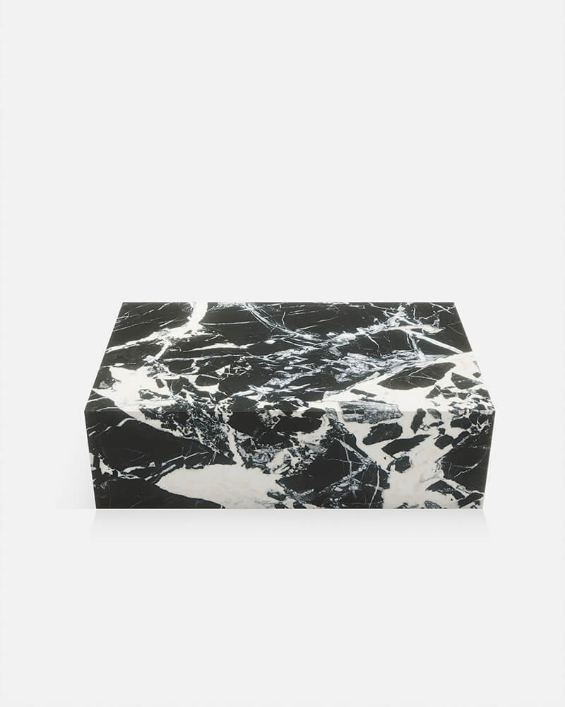 Grand Antique Marble Rectangle Plinth Coffee Table