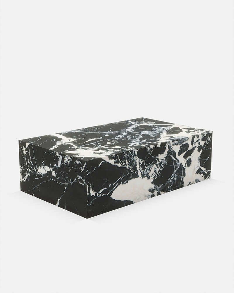 Grand Antique Marble Rectangle Plinth Coffee Table