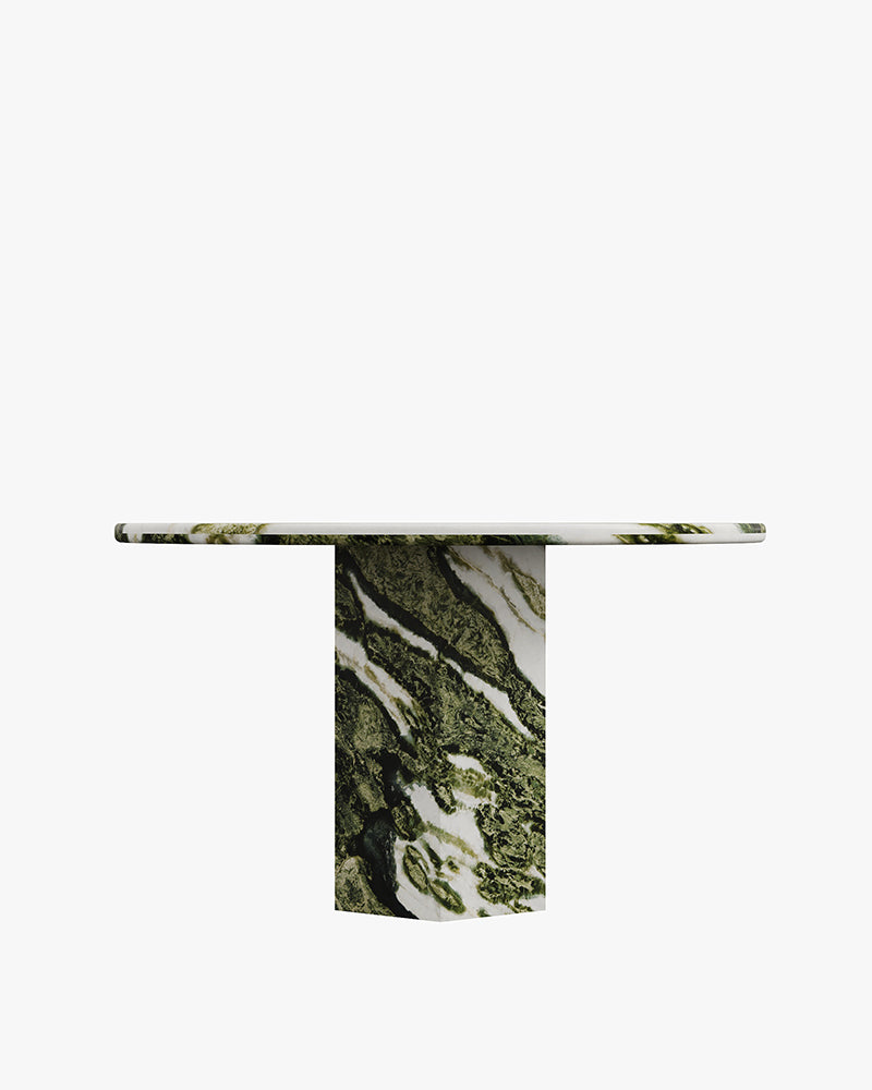 Green Forest Marble Dining Table with Hexagon Base