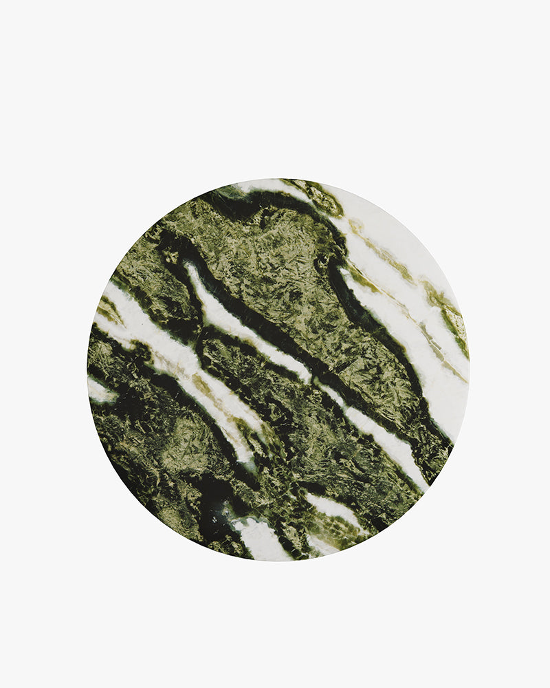 Green Forest Marble Dining Table with Hexagon Base