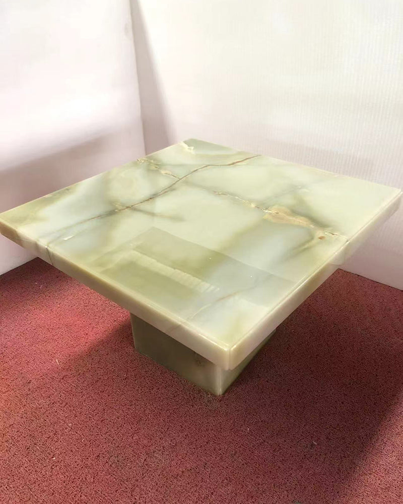 Natural Marble Green Onyx Square Coffee Table