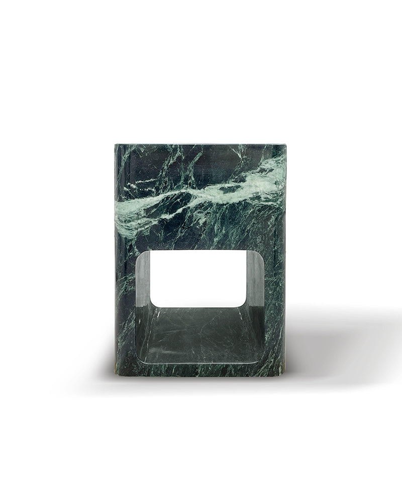 India Green Marble Storage Side Table